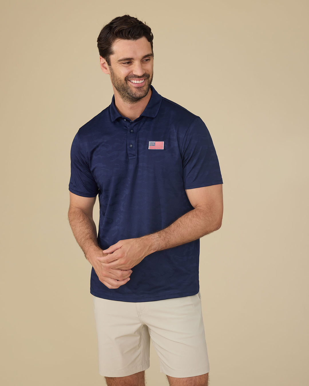 ARCADIA FLAG CAMO PERFORMANCE POLO