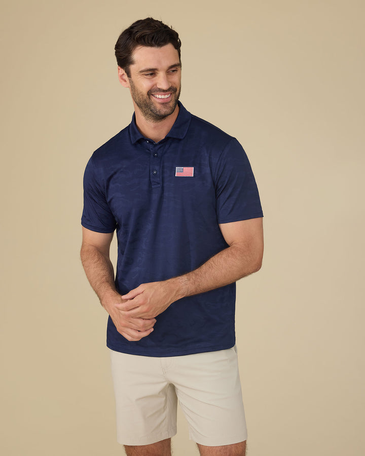 ARCADIA FLAG CAMO PERFORMANCE POLO