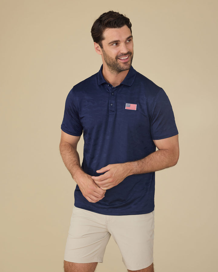 ARCADIA FLAG CAMO PERFORMANCE POLO