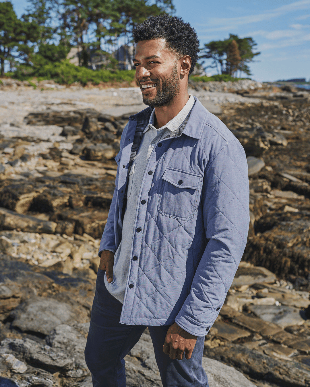 Quilted jacket with plaid lining cheap