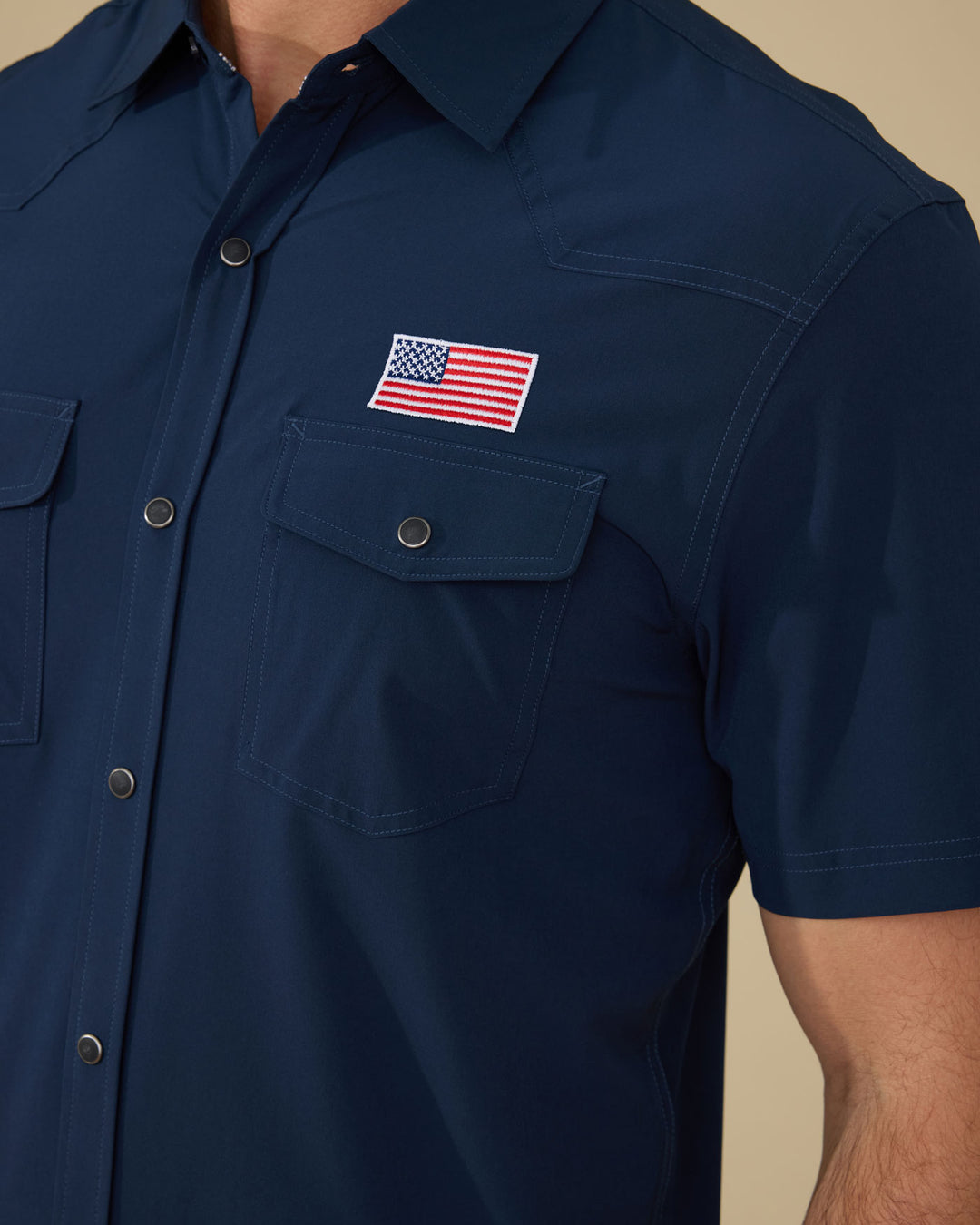 Men's Upf Flag Performance Western Shirt