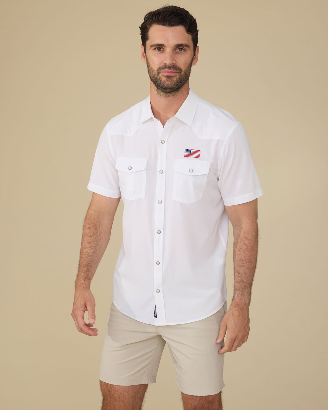 Men's Upf Flag Performance Western Shirt