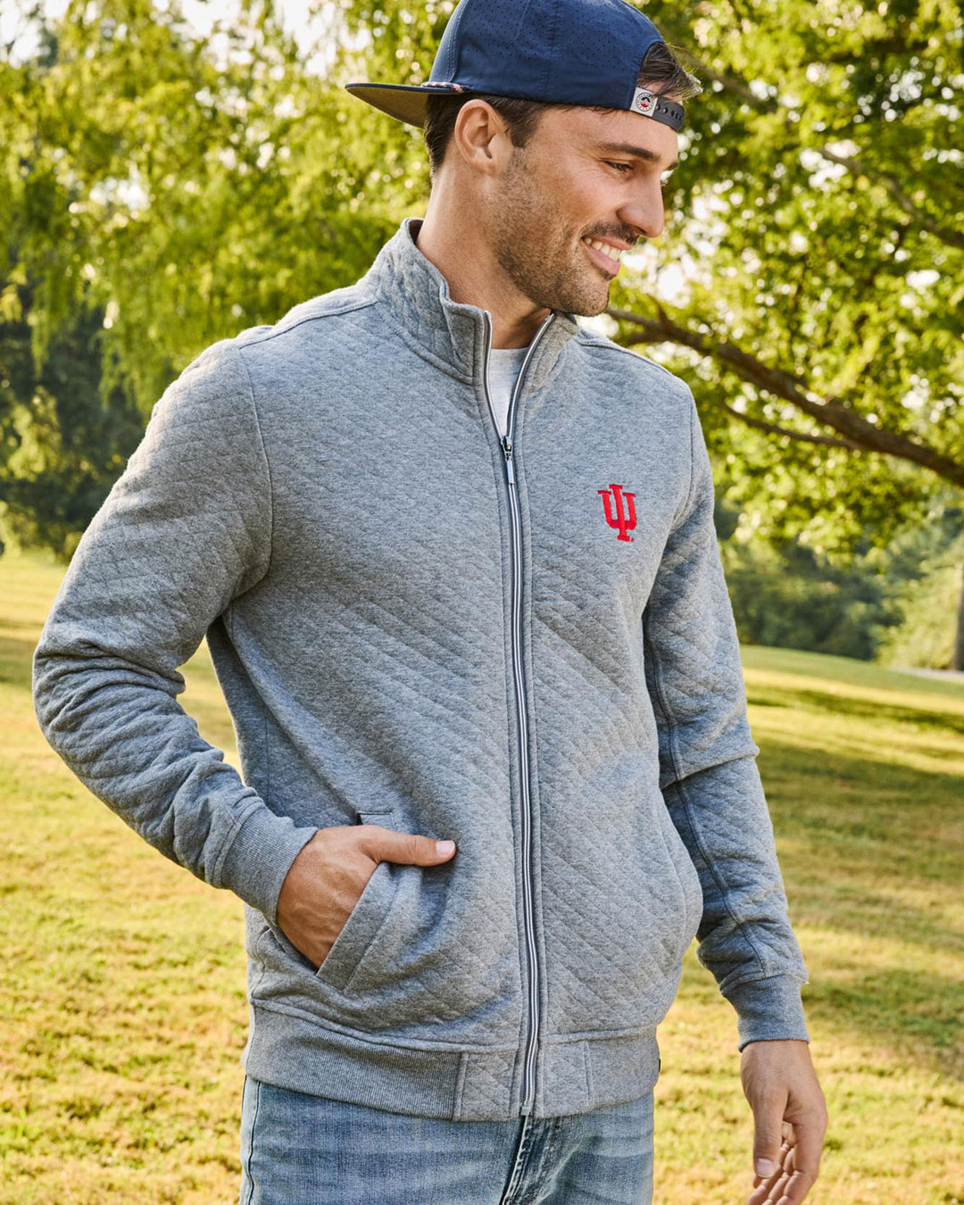 INDIANA ALLOWAY QUILTED FULL-ZIP MOCK NECK JACKET