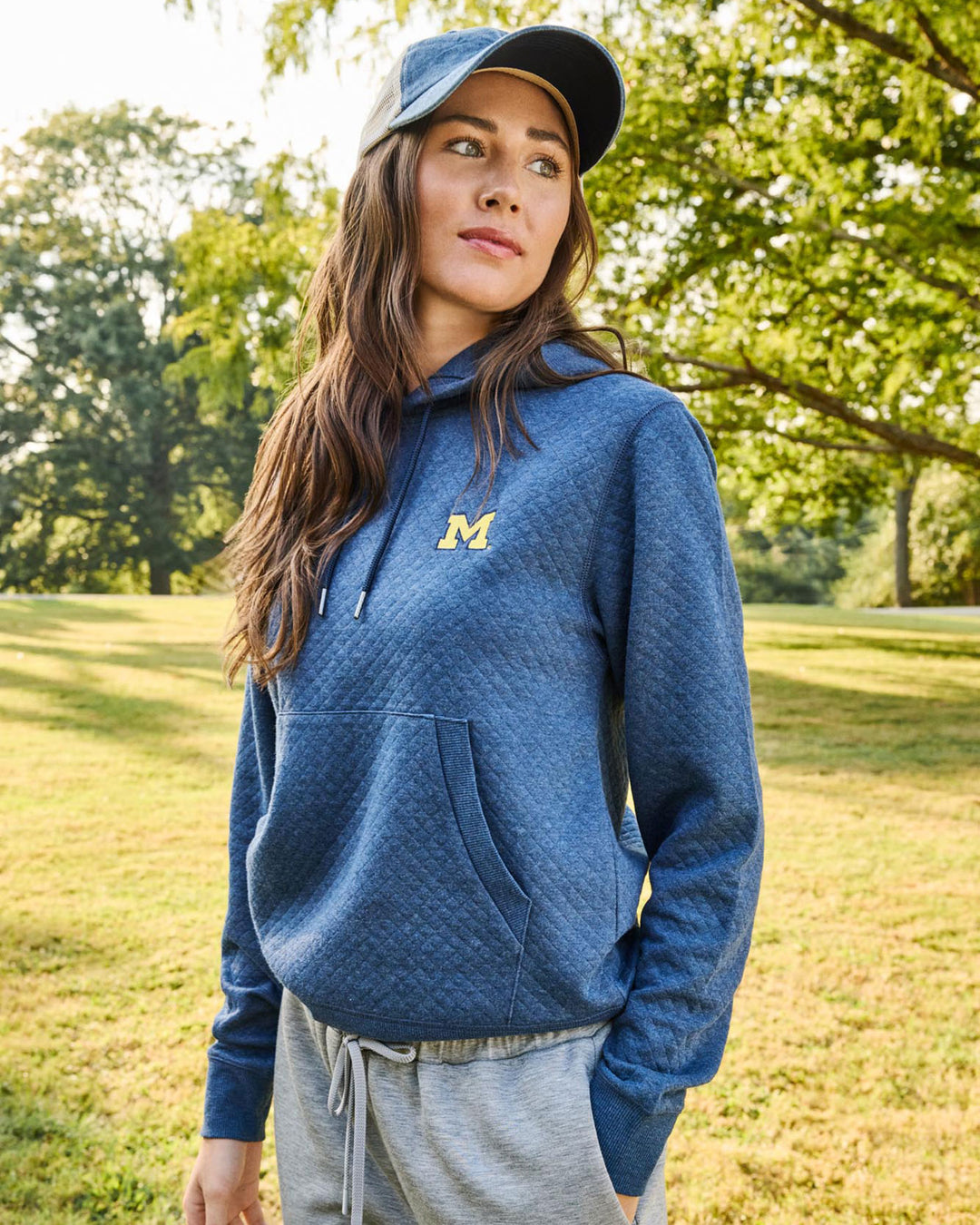 MICHIGAN WOMEN'S BRADNER SUPER SOFT QUILTED HOODIE