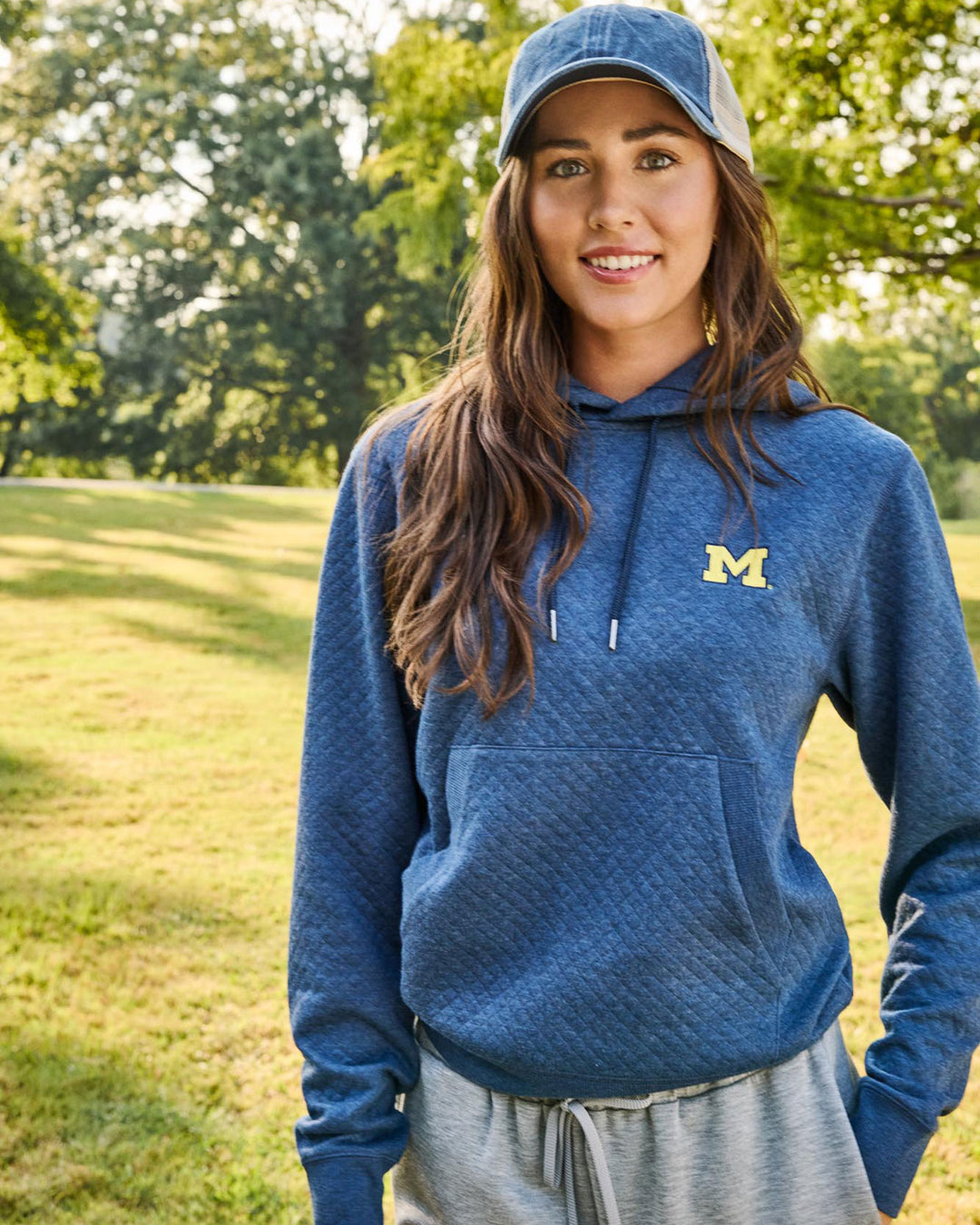 MICHIGAN WOMEN'S BRADNER SUPER SOFT QUILTED HOODIE