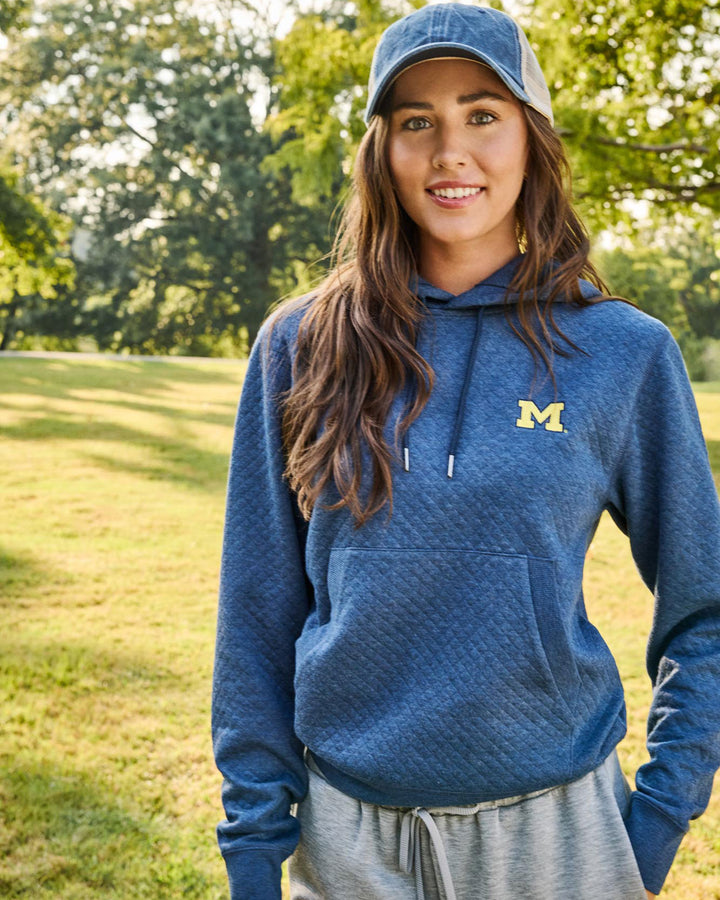 MICHIGAN WOMEN'S BRADNER SUPER SOFT QUILTED HOODIE