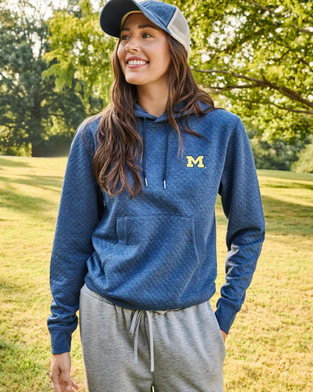 MICHIGAN WOMEN'S BRADNER SUPER SOFT QUILTED HOODIE
