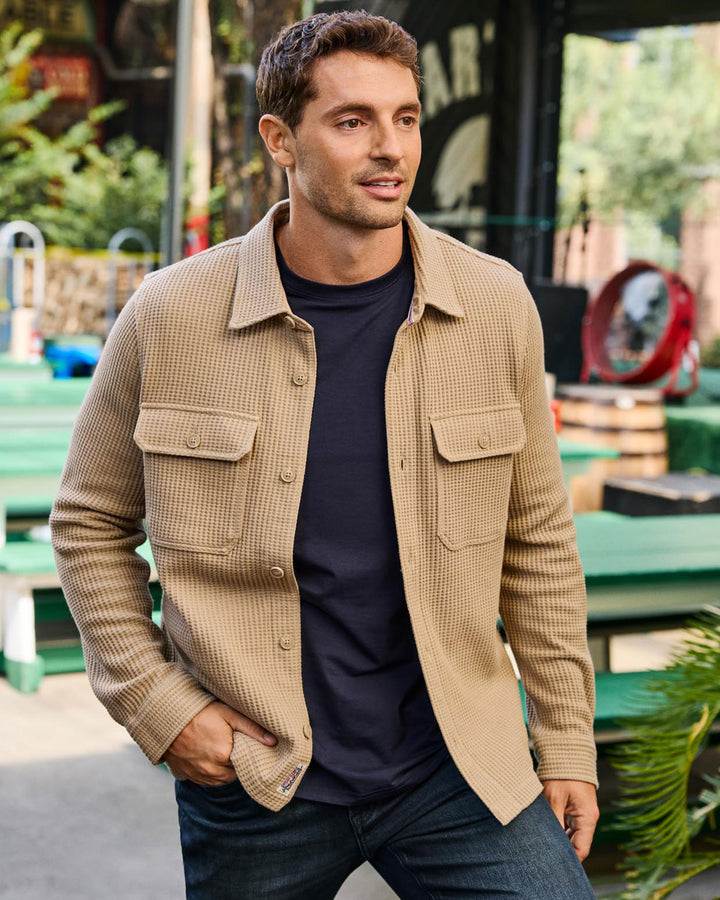 ELMORE WAFFLE-KNIT SHIRT JACKET