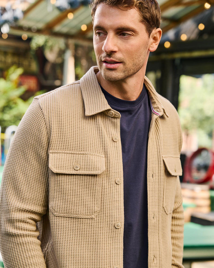 ELMORE WAFFLE-KNIT SHIRT JACKET