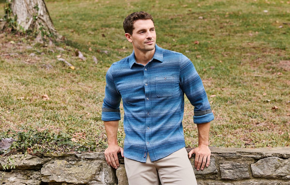 THE HERO SHIRT - Looks like a button-down. Feels like a sweatshirt. 