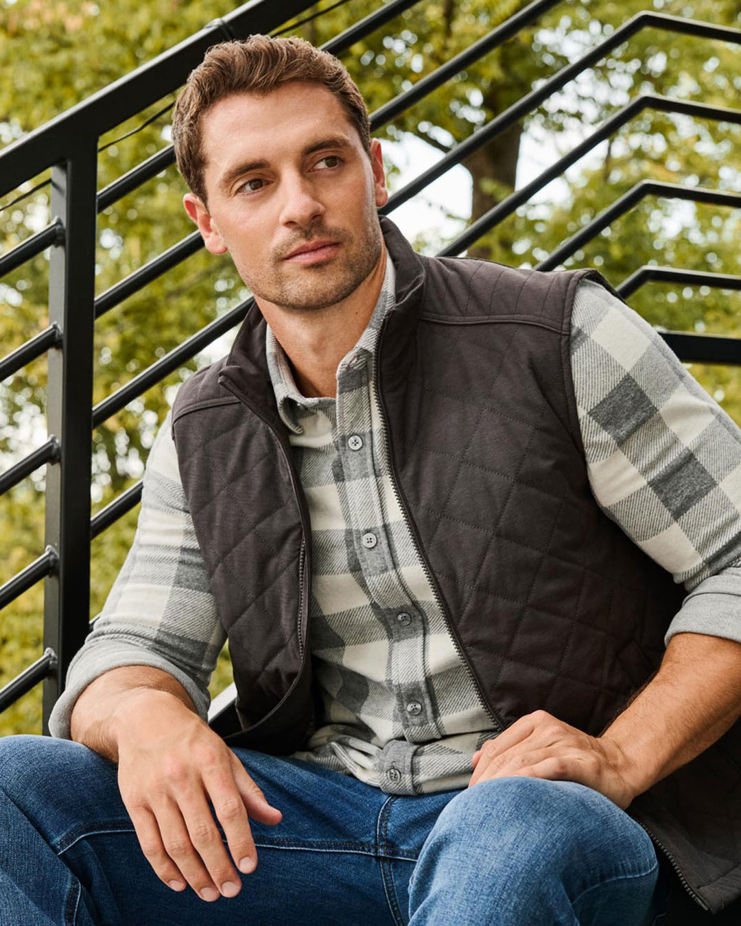 CHAPIN FLANNEL-LINED QUILTED VEST