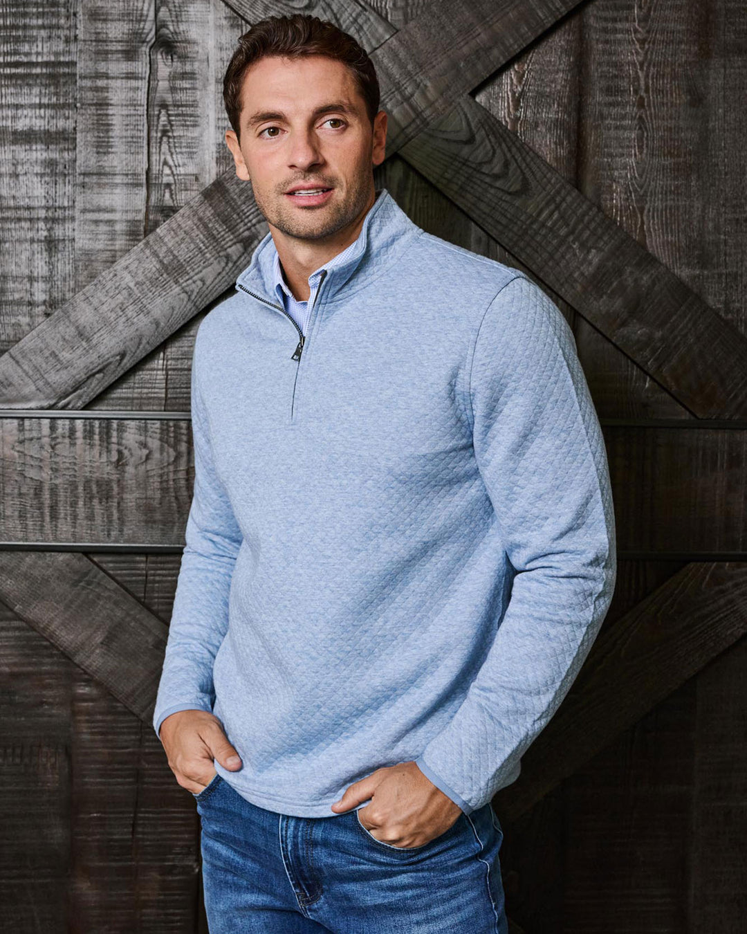 BRADNER SUPER SOFT QUILTED 1/4-ZIP