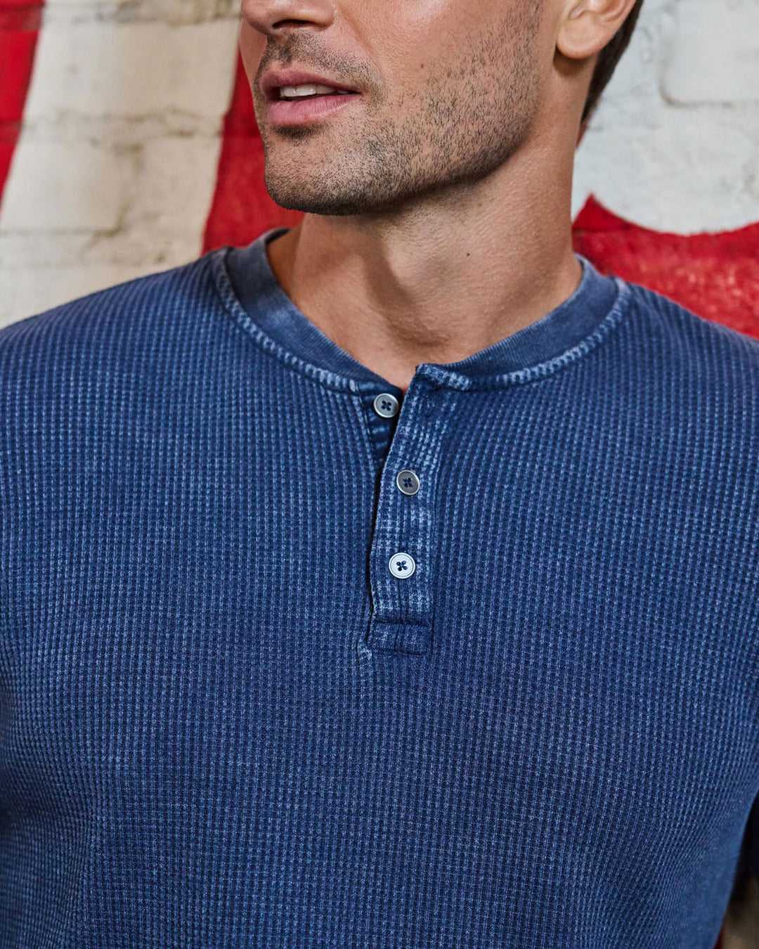 VINTAGE SOFT WAFFLE HENLEY