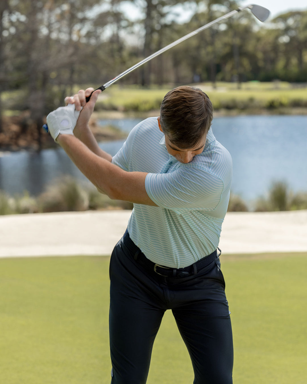 ELITE MINI STRIPE PERFORMANCE POLO