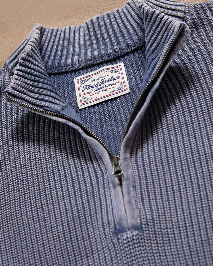 ALAMOSA VINTAGE WASHED 1/4-ZIP SWEATER