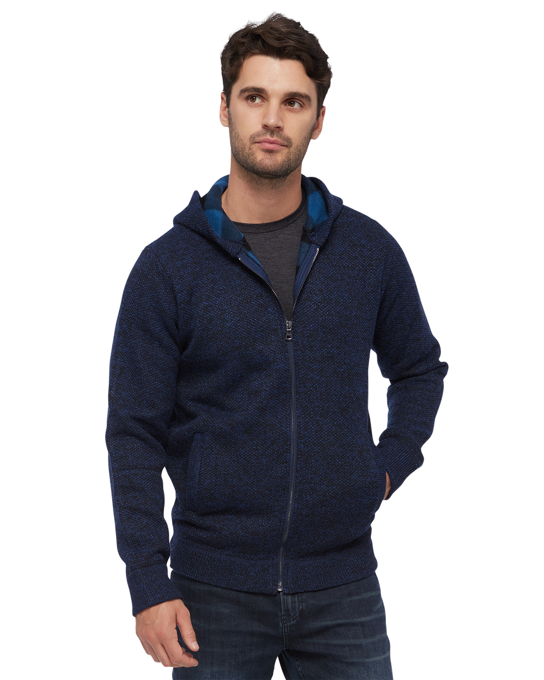 RHINELAND FLEECE LINED FULL ZIP HOODED SWEATER Flag Anthem