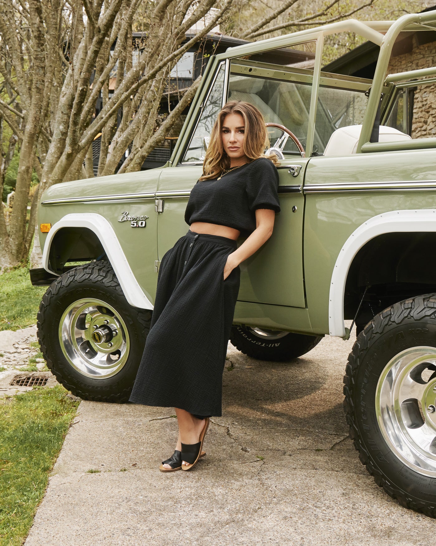 ELLA GAUZE MIDI SKIRT