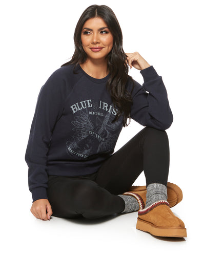 BLUE IRIS CREWNECK SWEATSHIRT