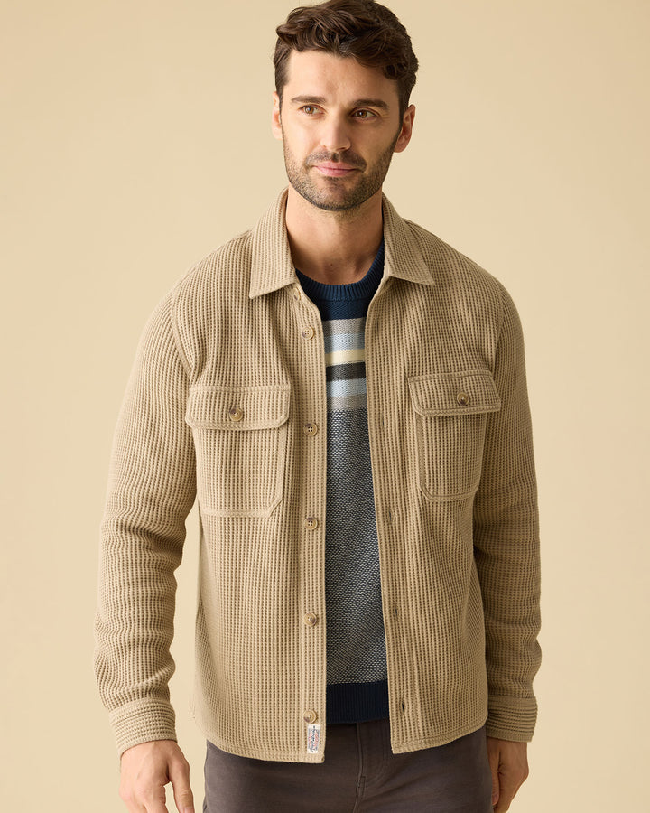 ELMORE WAFFLE-KNIT SHIRT JACKET