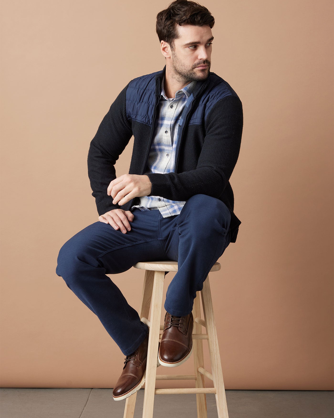 RHINELAND FLEECE-LINED MIXED MEDIA FULL-ZIP SWEATER – Flag & Anthem