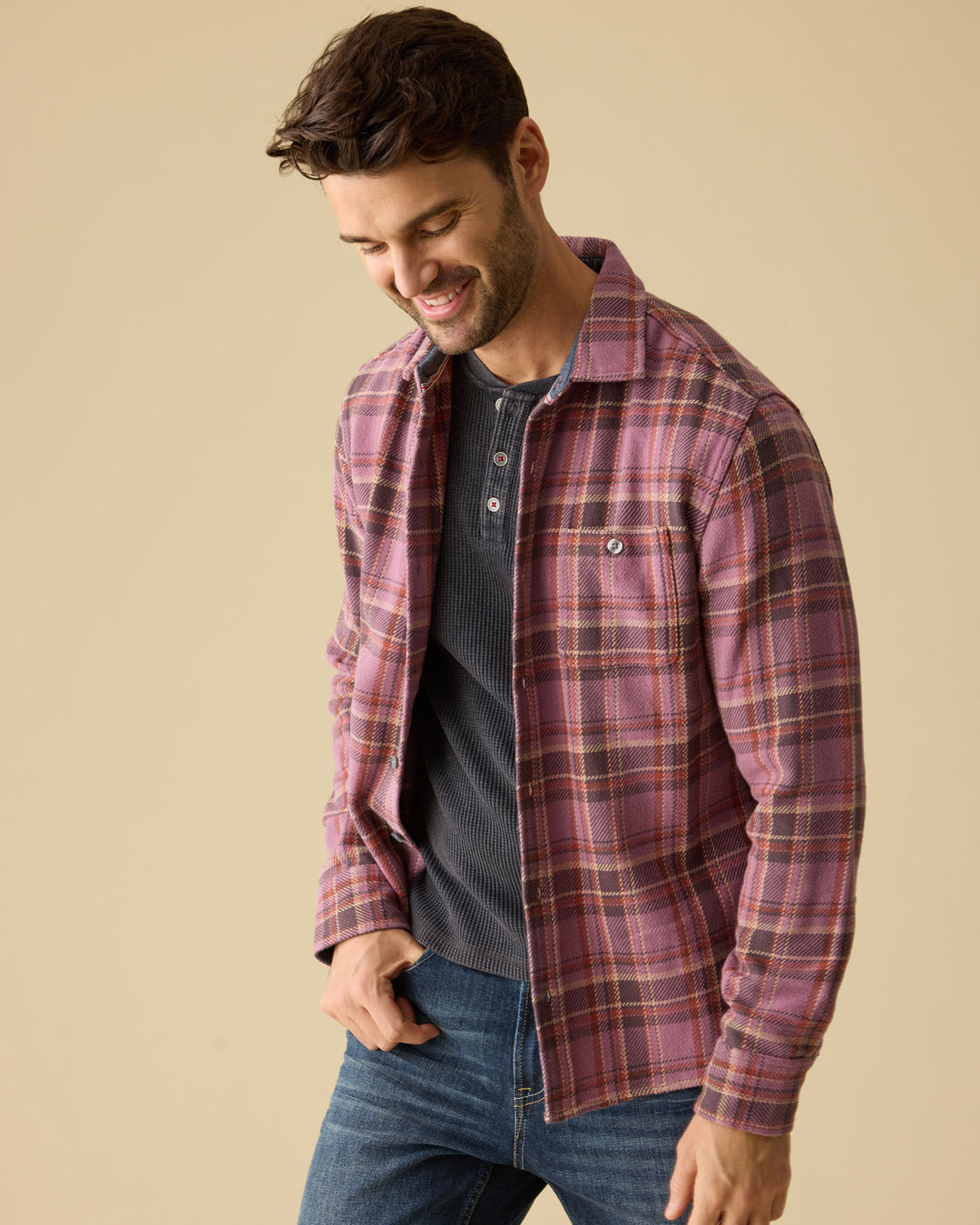 VINTAGE SOFT WAFFLE HENLEY