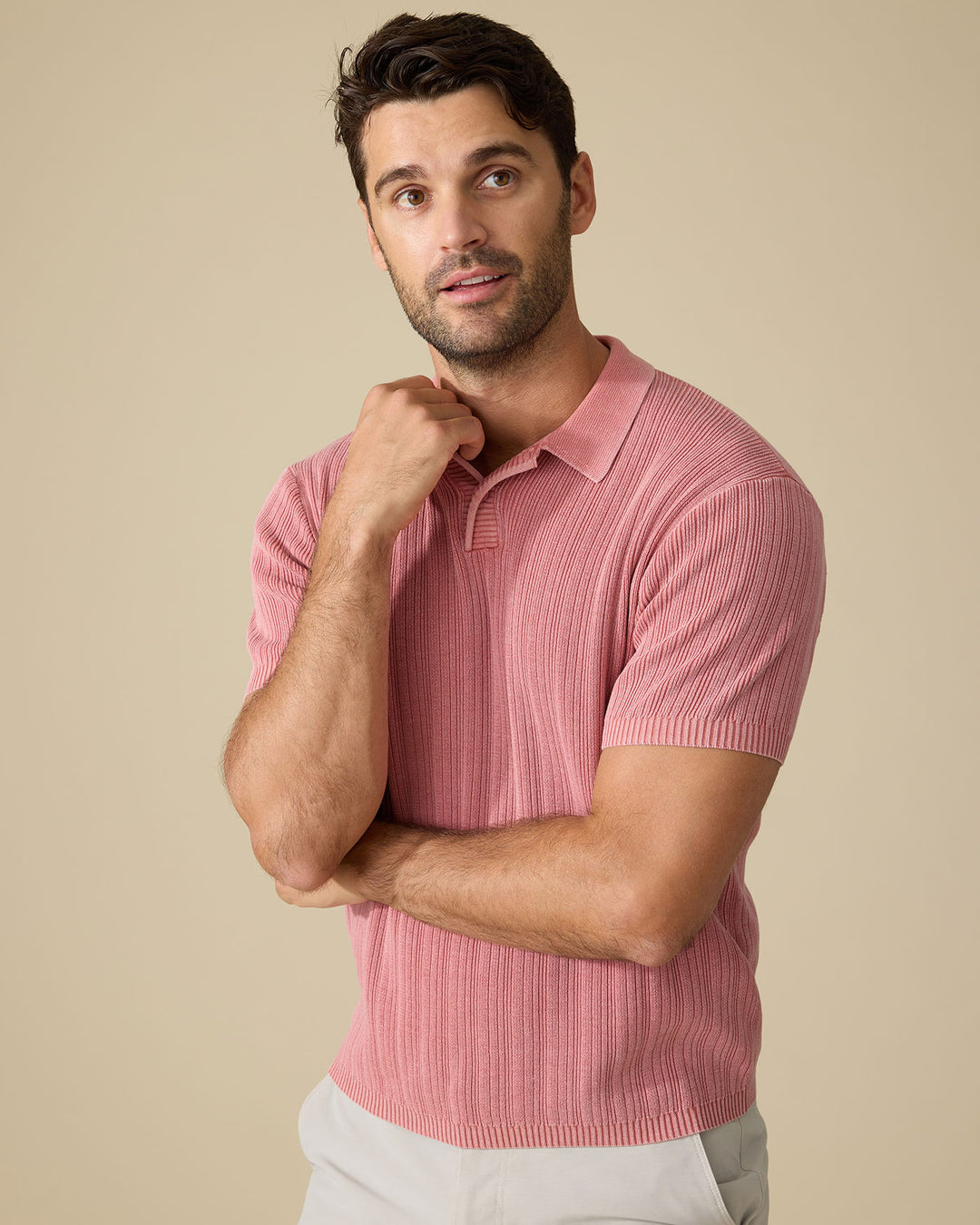 A250 GAFFNEY VINTAGE WASHED SWEATER POLO