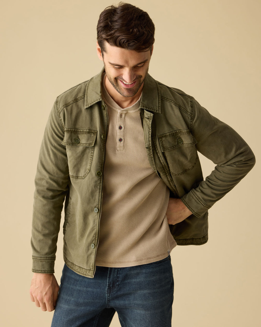 VINTAGE SOFT WAFFLE HENLEY