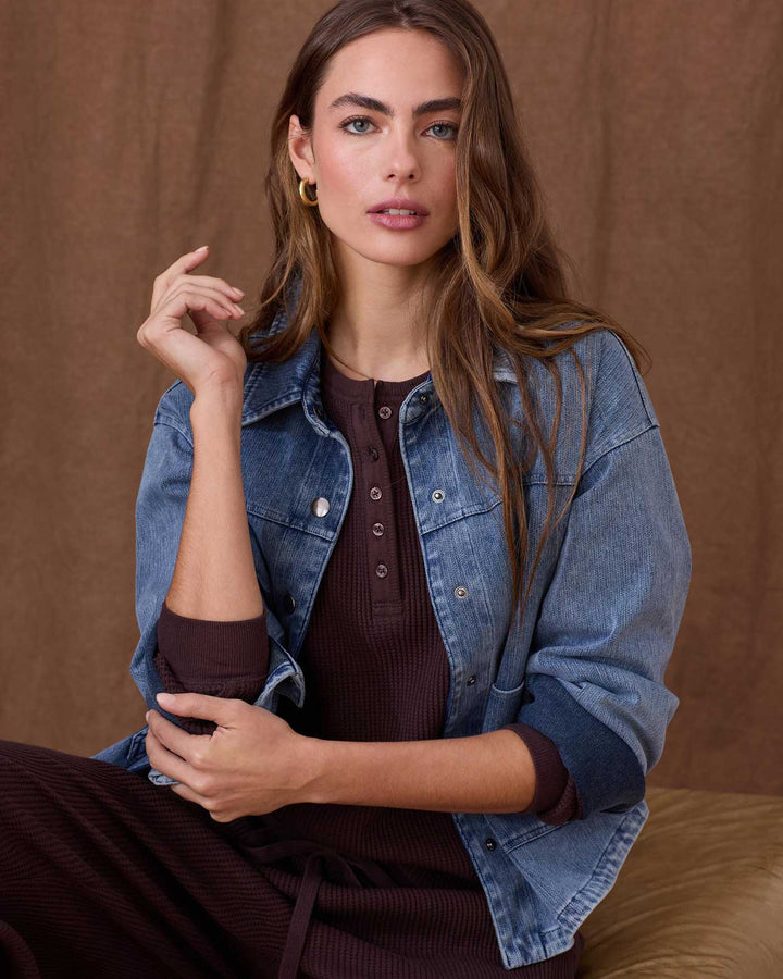 ROSLYN STRETCH DENIM SHIRT JACKET
