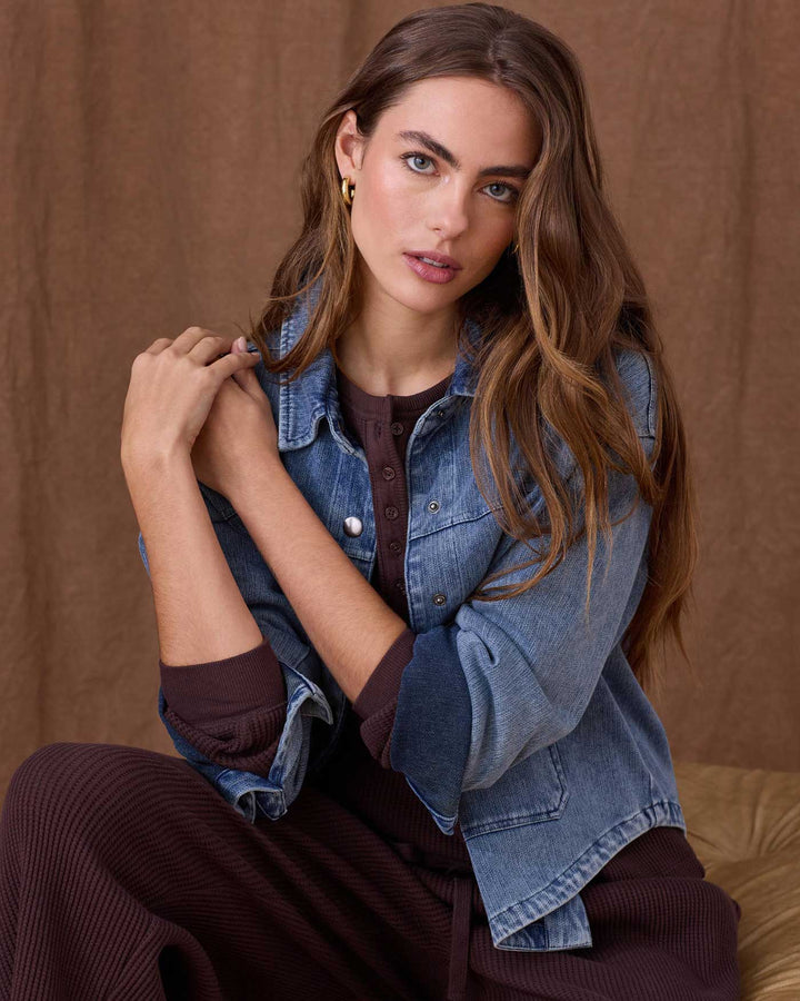 ROSLYN STRETCH DENIM SHIRT JACKET