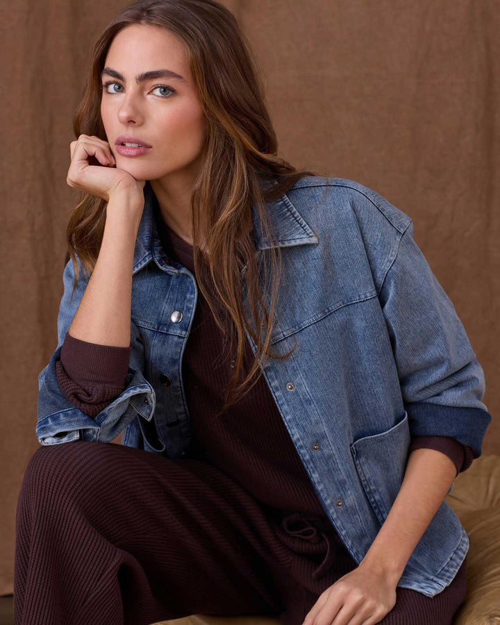 ROSLYN STRETCH DENIM SHIRT JACKET