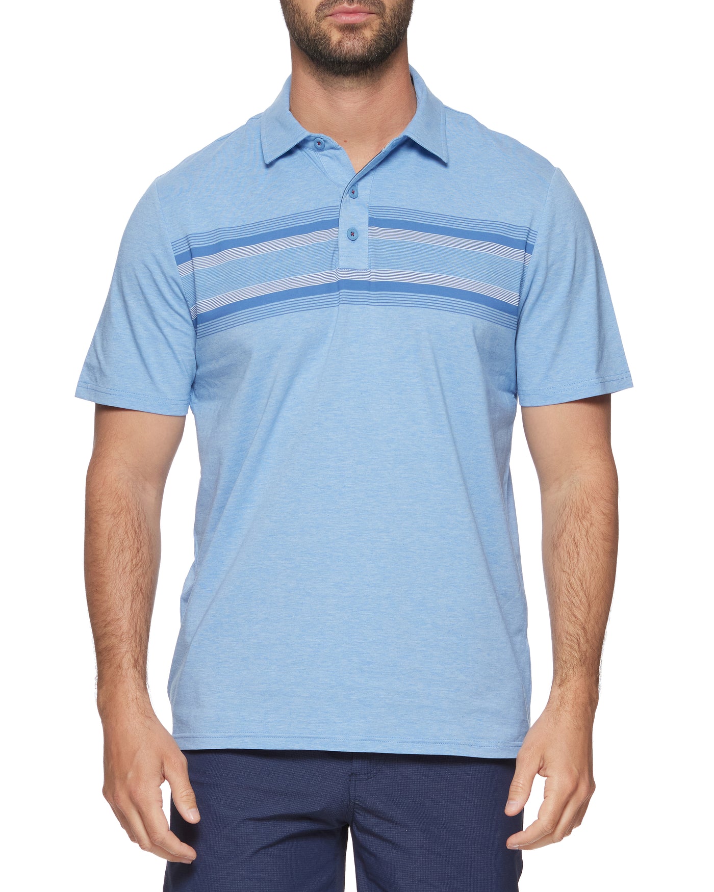 SHIELD CHEST STRIPE PERFORMANCE POLO