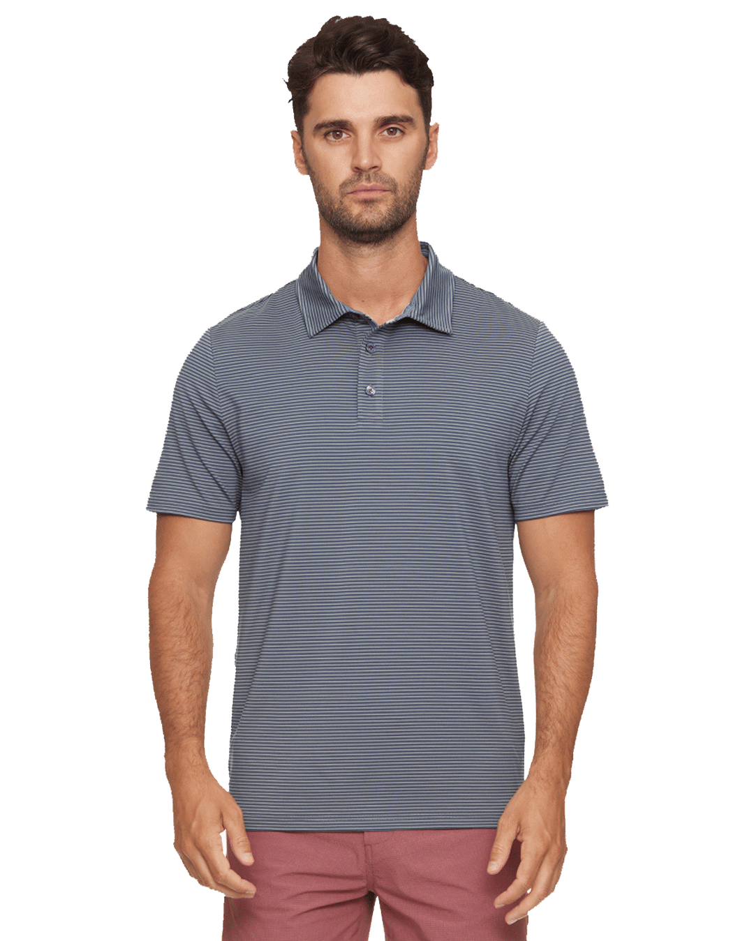NAPLES STRIPED PERFORMANCE POLO