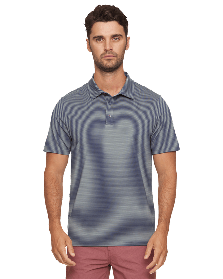 NAPLES STRIPED PERFORMANCE POLO