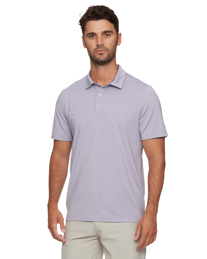 NAPLES STRIPED PERFORMANCE POLO