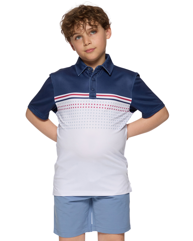 BOYS BANNER PERFORMANCE POLO – Flag & Anthem