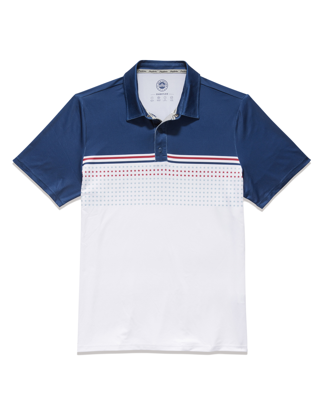BANNER STARS & STRIPES BLOCKED PERFORMANCE POLO