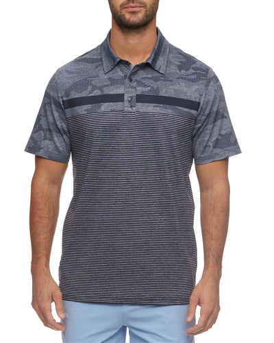 HUTCHINSON CAMO BLOCKED PERFORMANCE POLO