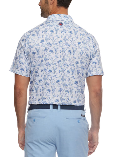 WILMETTE STRIPED TROPICAL PRINT PERFORMANCE POLO