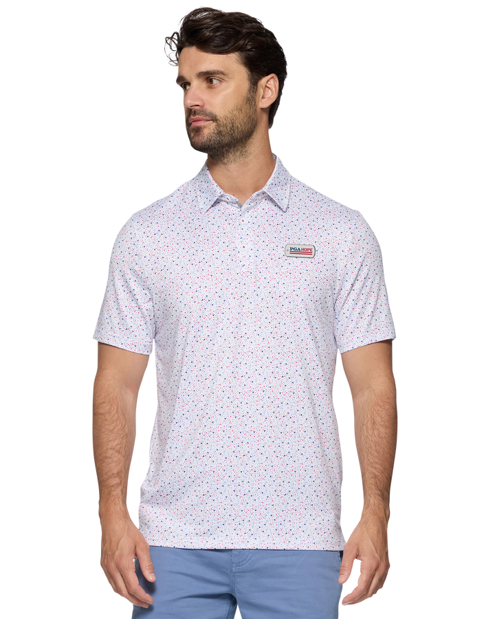 PGA HOPE MVP SCOFIELD AMERICANA MARTINI PRINT POLO