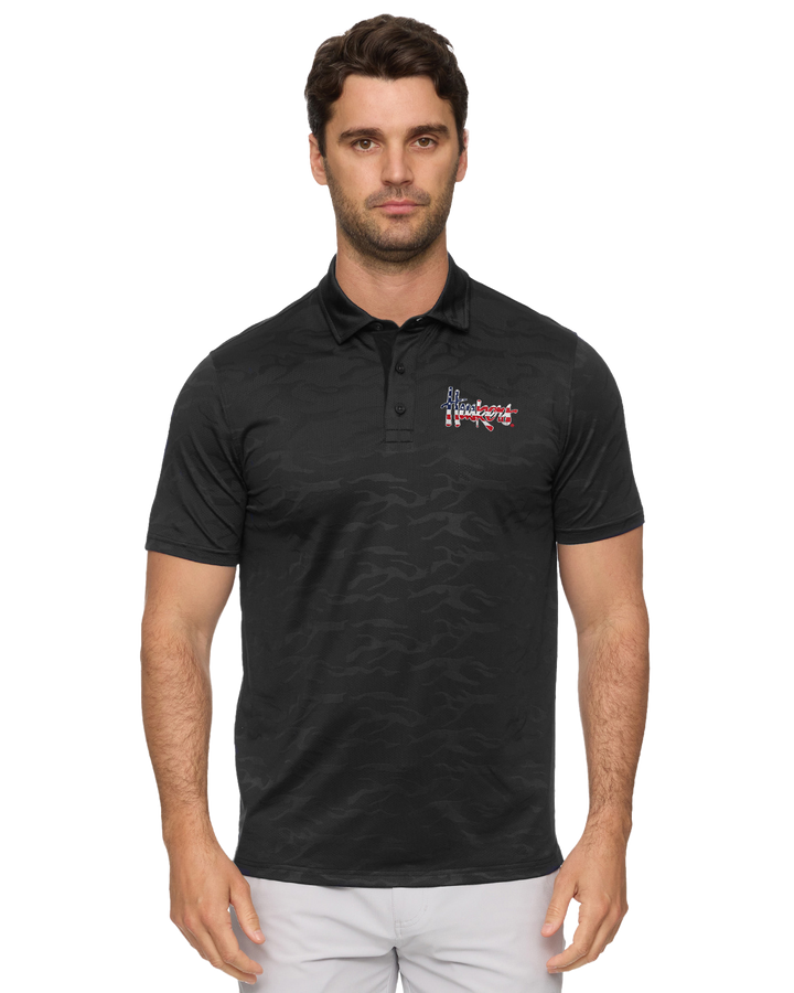 NEBRASKA ARCADIA CAMO PERFORMANCE POLO
