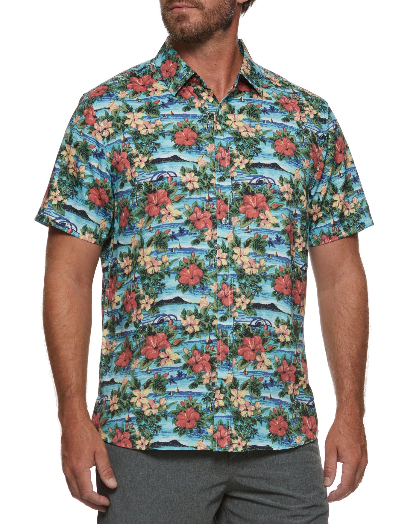 MADEFLEX HAWAIIAN PRINT UPF PERFORMANCE SHIRT
