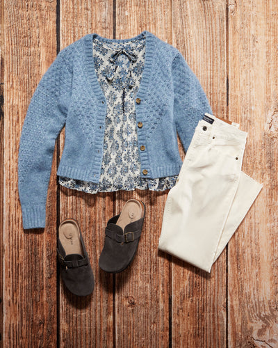JODIE WOODBLOCK PEEKABOO PEASANT TOP