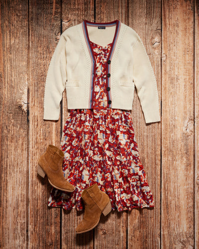 LOLETA SMOCKED MIDI DRESS