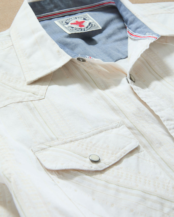 DESERT SON HUEYTOWN TEXTURED STRIPE WESTERN SHIRT