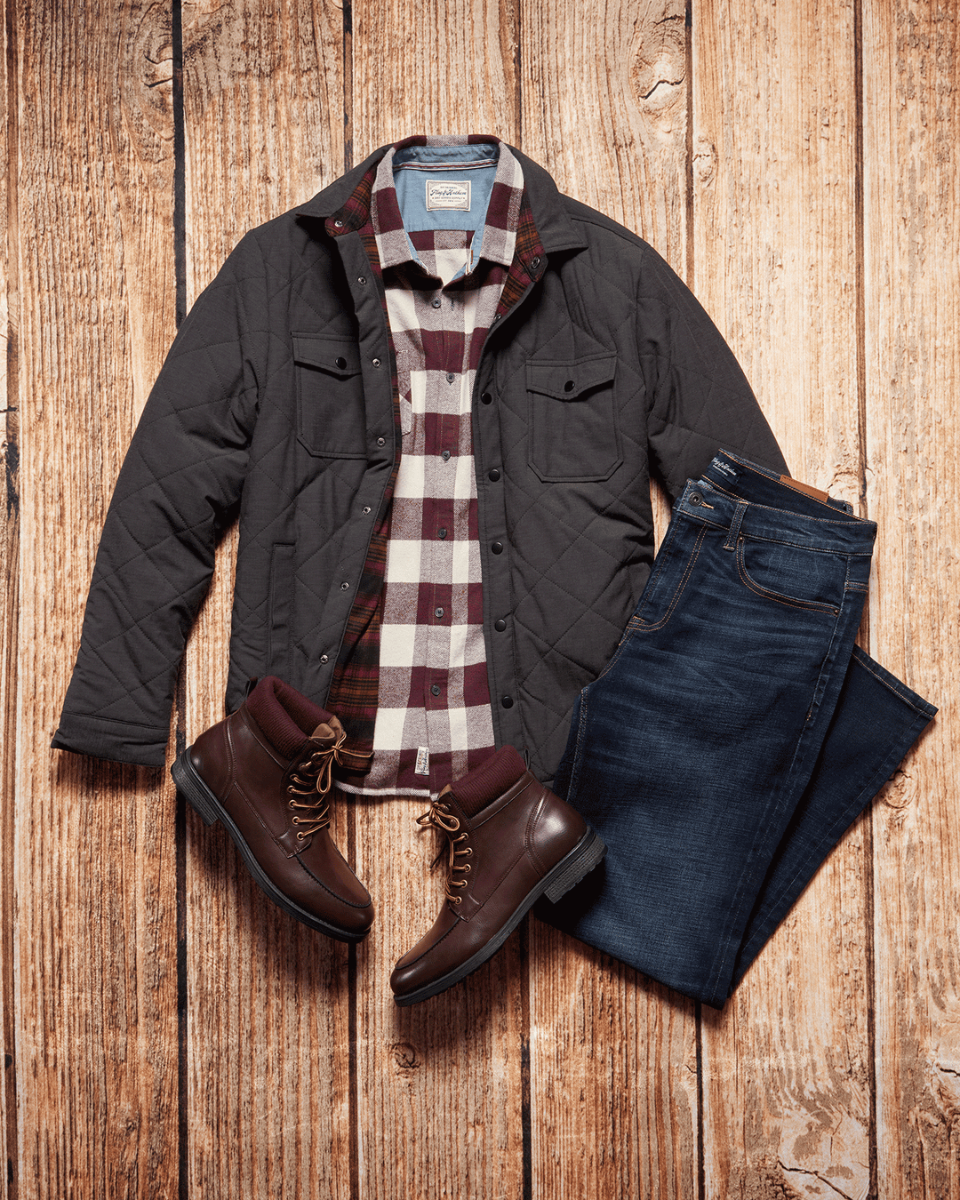 CHAPIN FLANNEL-LINED QUILTED JACKET BIG & TALL