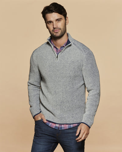 COURTLAND TEXTURED 1/4-ZIP MOCK NECK SWEATER
