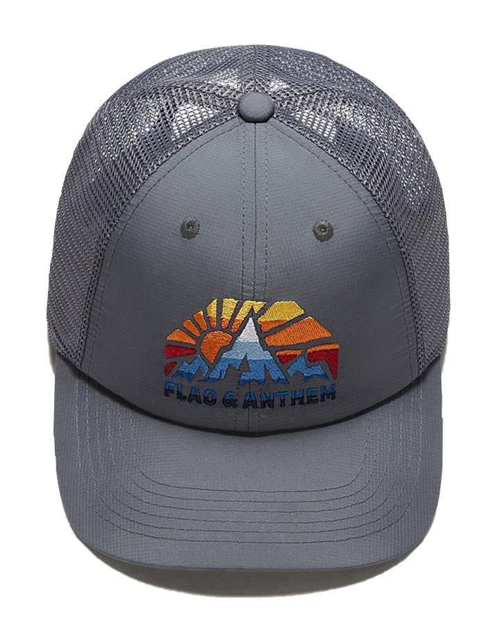 MOUNTAIN SUNRISE EMBROIDERED TRUCKER HAT