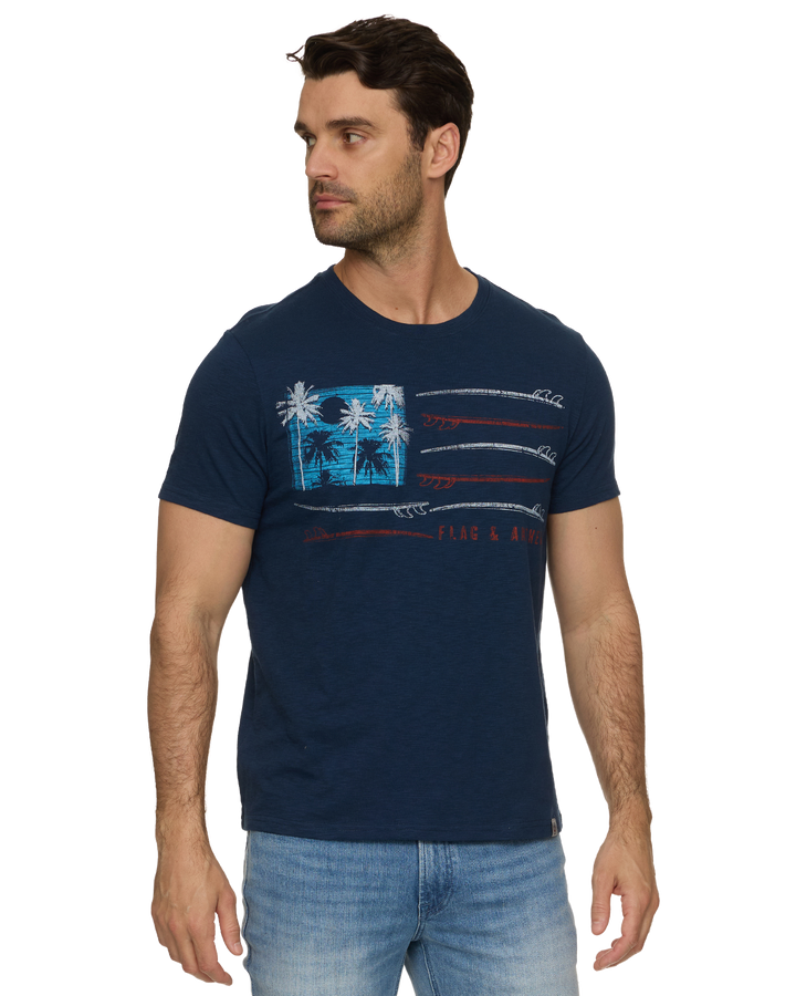 SURFBOARD FLAG SLUB TEE