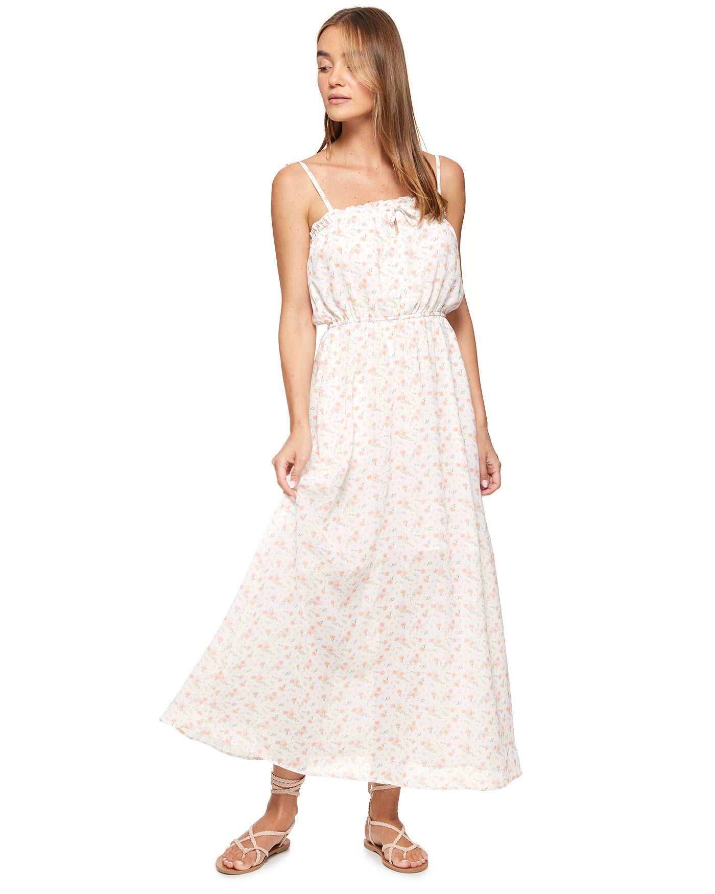 DIXIE TIE-STRAP FLORAL DRESS