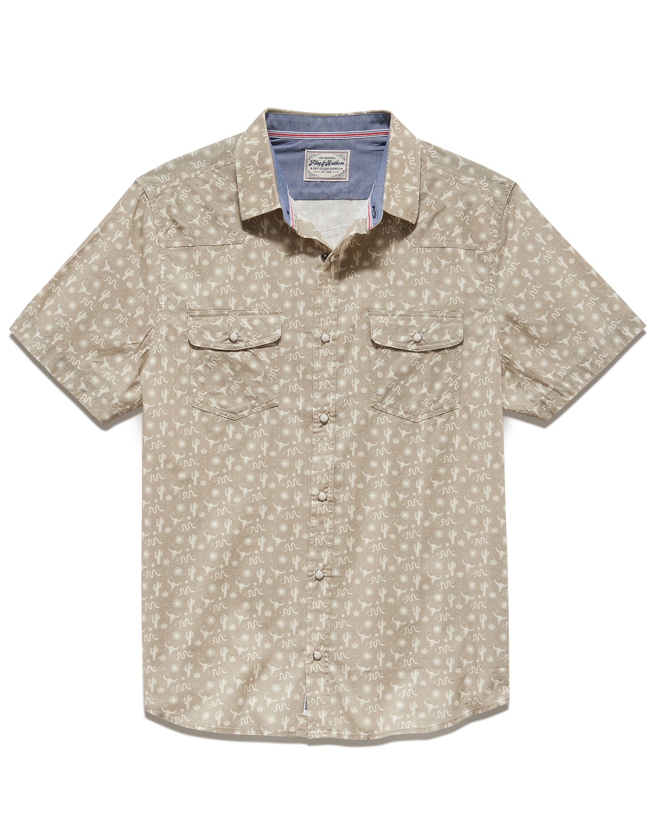 BRAWLEY VINTAGE WASHED DESERT PRINT WESTERN SHIRT